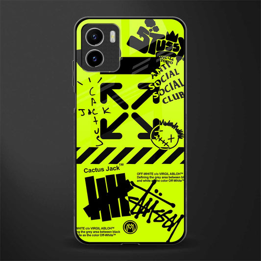 neon travis scott x anti social social club back phone cover | glass case for vivo y15c