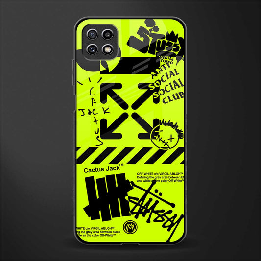 neon travis scott x anti social social club back phone cover | glass case for samsung galaxy f42