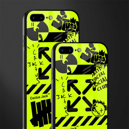 neon travis scott x anti social social club glass case for iphone 7 plus image-2
