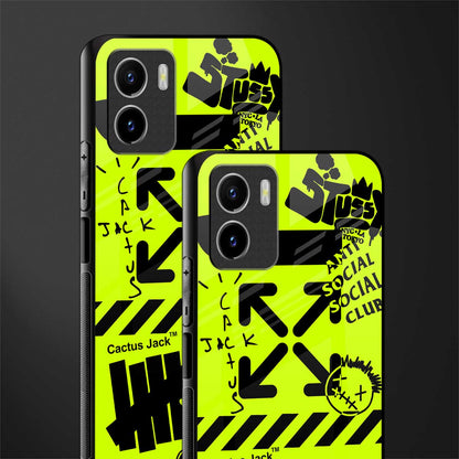 neon travis scott x anti social social club back phone cover | glass case for vivo y72