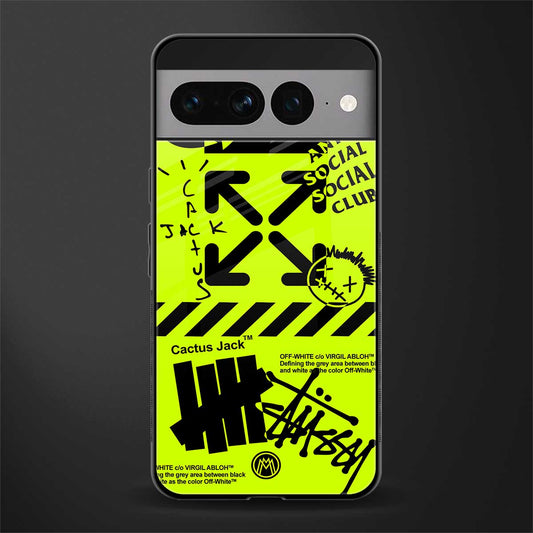 neon travis scott x anti social social club back phone cover | glass case for google pixel 7 pro
