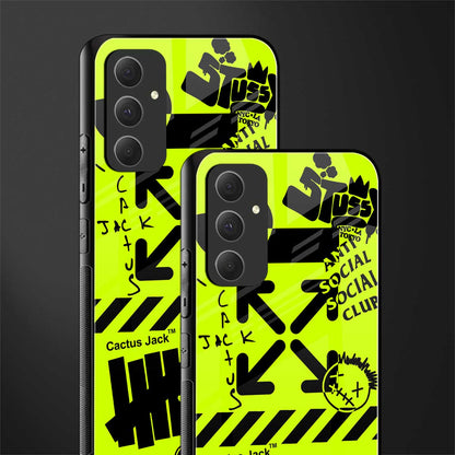 neon travis scott x anti social social club back phone cover | glass case for samsung galaxy a54 5g