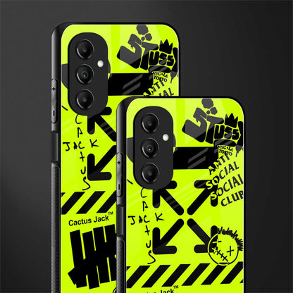 neon travis scott x anti social social club back phone cover | glass case for samsung galaxy a14 5g