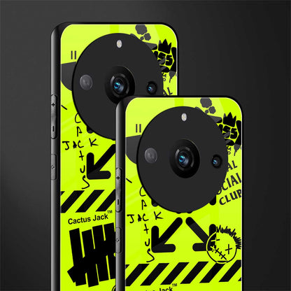 neon travis scott x anti social social club back phone cover | glass case for realme 11 pro 5g