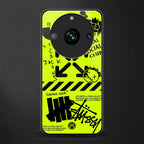neon travis scott x anti social social club back phone cover | glass case for realme 11 pro 5g