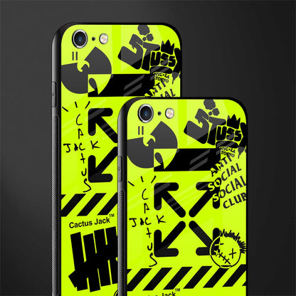 neon travis scott x anti social social club glass case for iphone 6s plus image-2