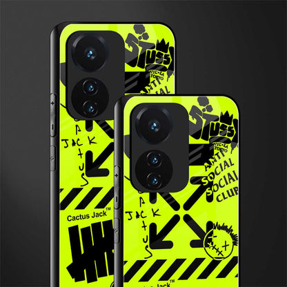 neon travis scott x anti social social club back phone cover | glass case for vivo t1 44w 4g