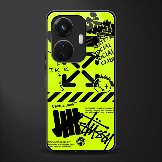 neon travis scott x anti social social club back phone cover | glass case for vivo t1 44w 4g