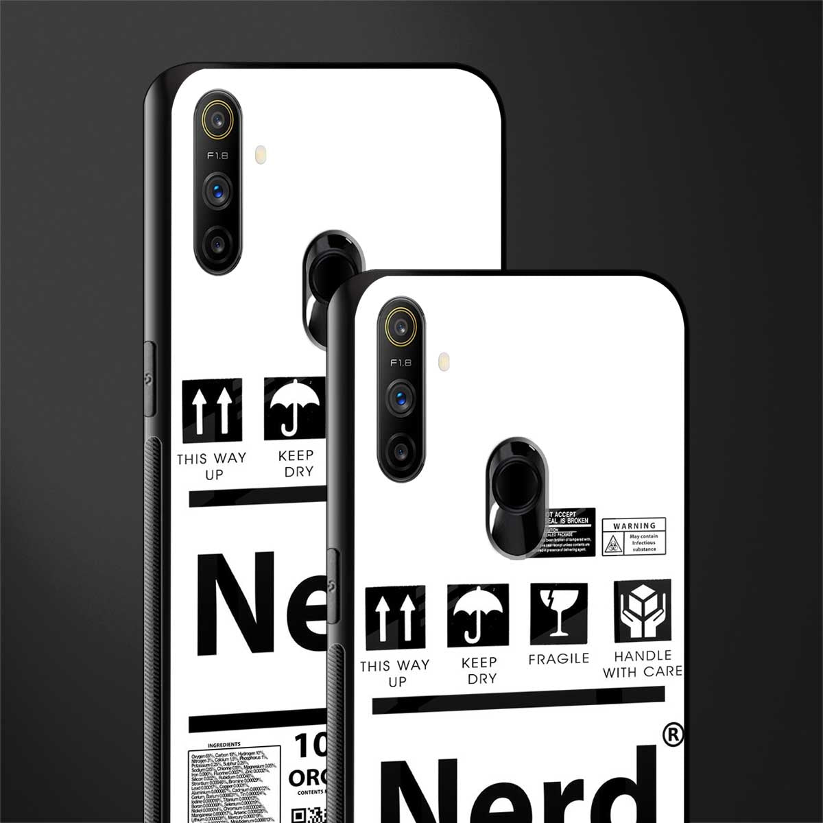 nerd white label glass case for realme narzo 10a image-2