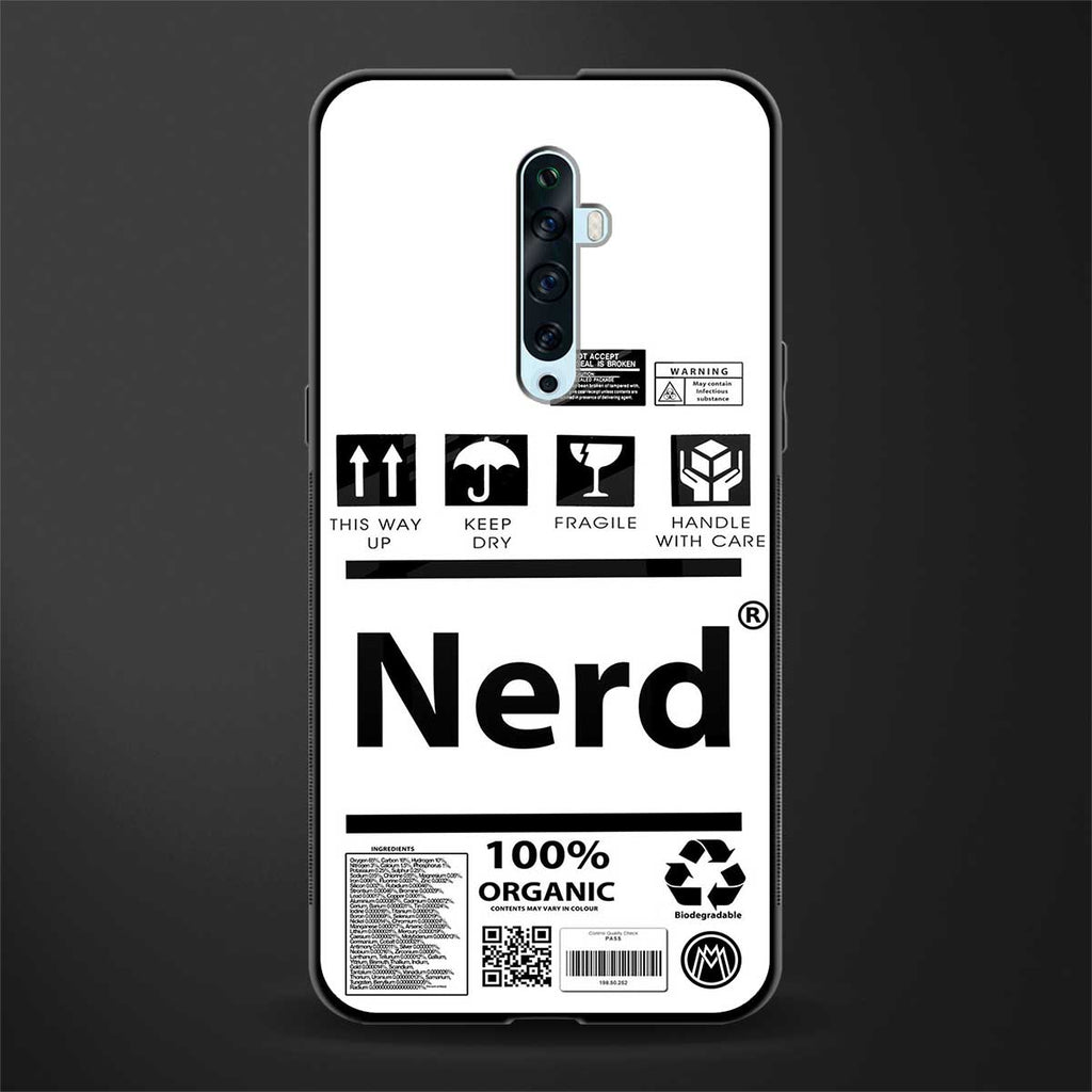 nerd white label glass case for oppo reno 2z image