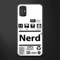 nerd white label glass case for samsung galaxy m51 image