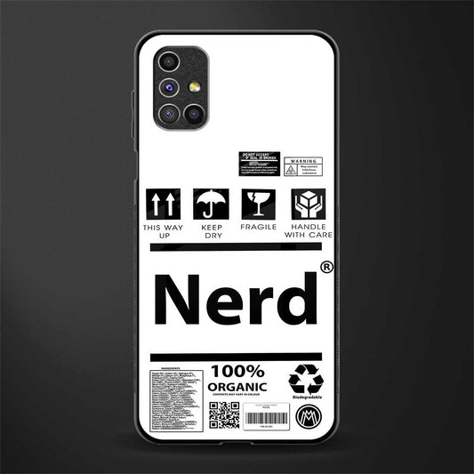 nerd white label glass case for samsung galaxy m51 image