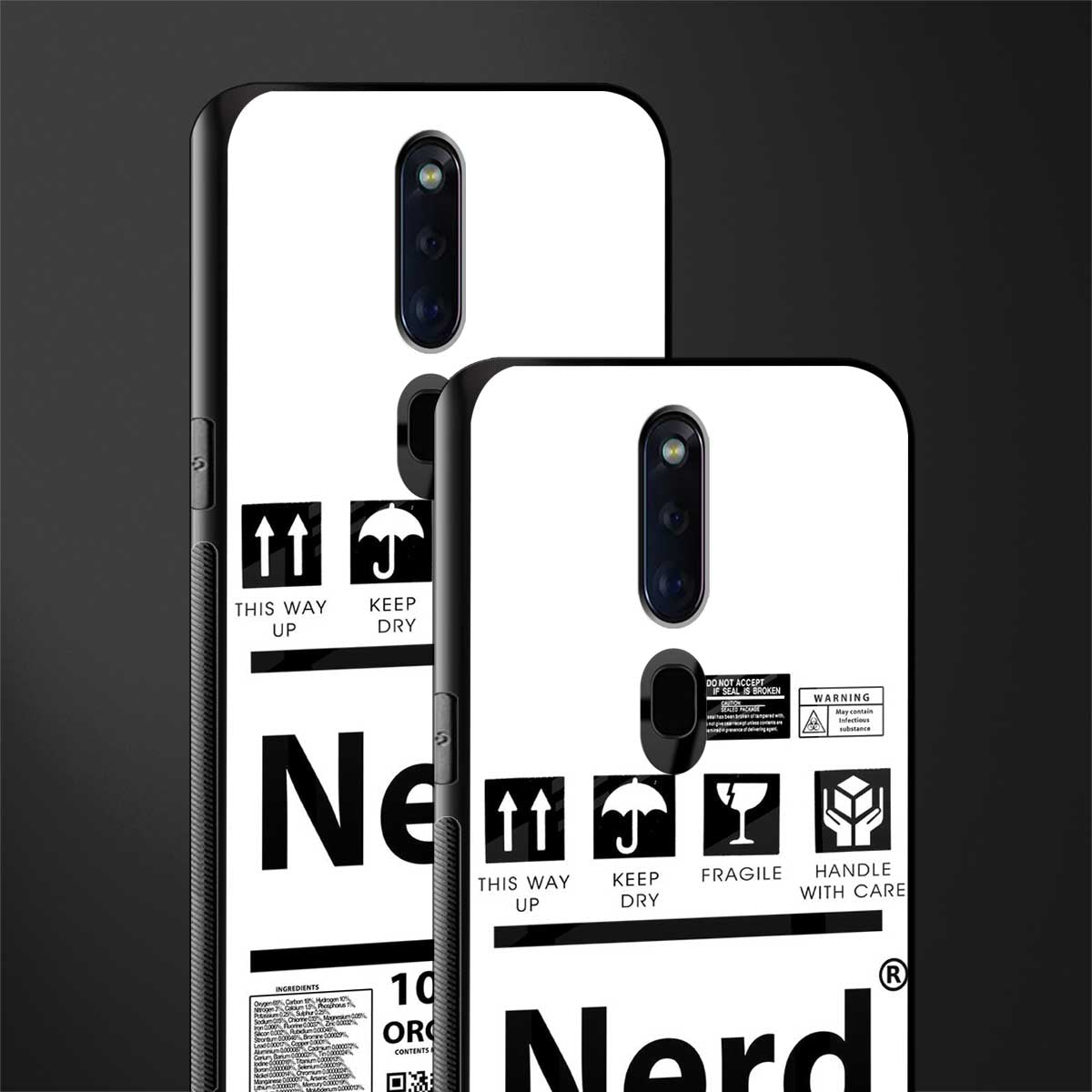nerd white label glass case for oppo f11 pro image-2