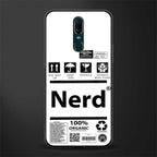 nerd white label glass case for oppo a9 image