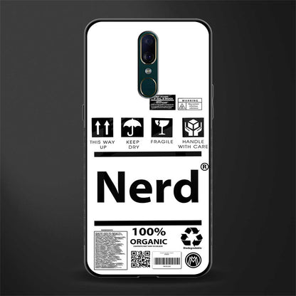 nerd white label glass case for oppo f11 image