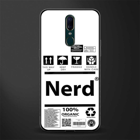 nerd white label glass case for oppo f11 image