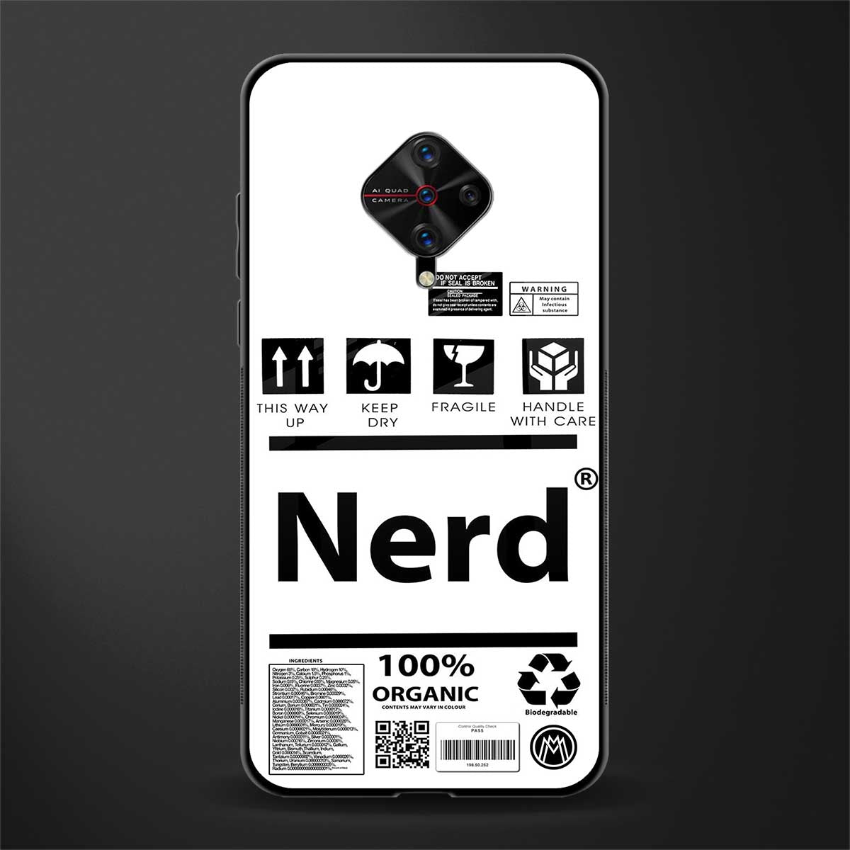 nerd white label glass case for vivo s1 pro image
