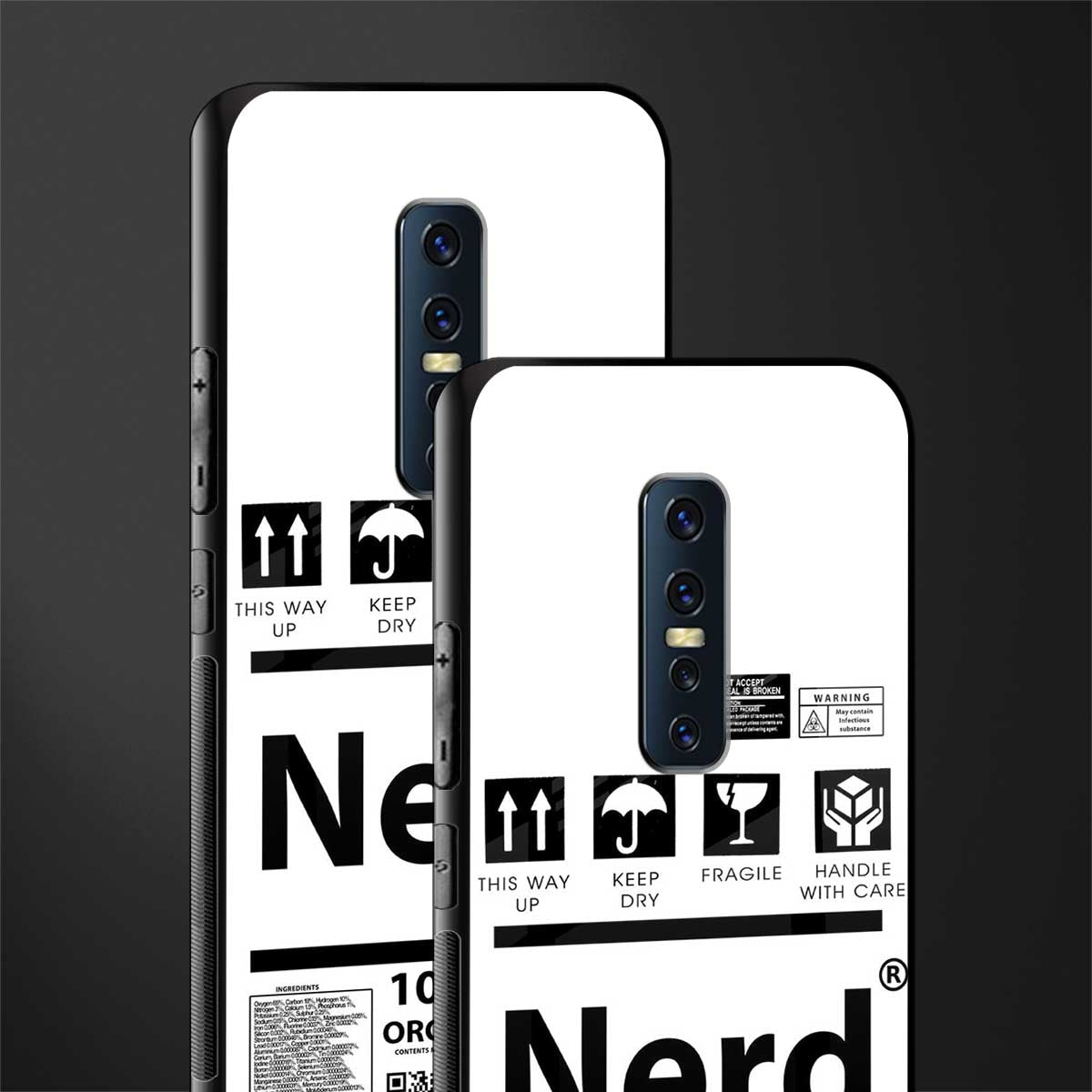 nerd white label glass case for vivo v17 pro image-2