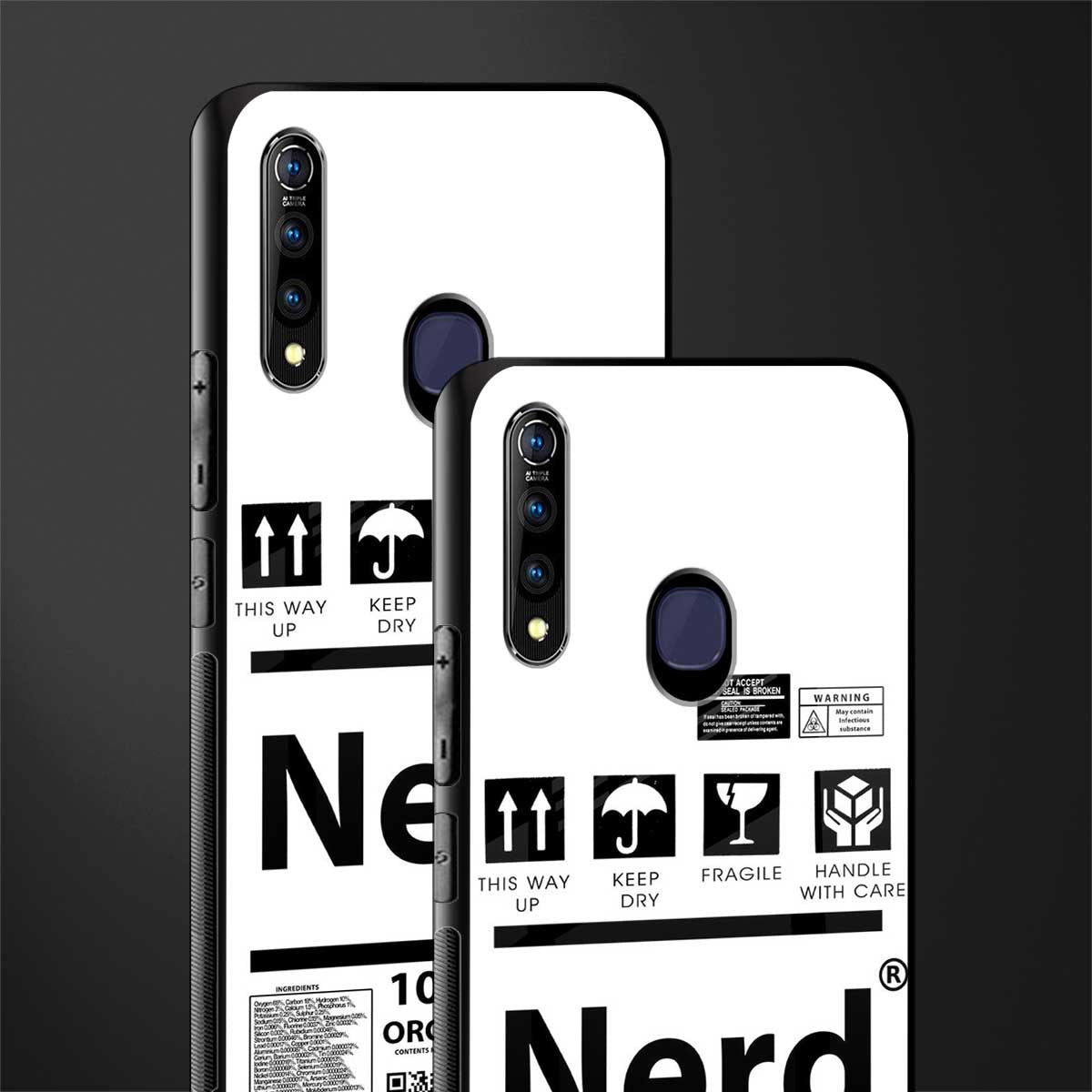 nerd white label glass case for vivo z1 pro image-2