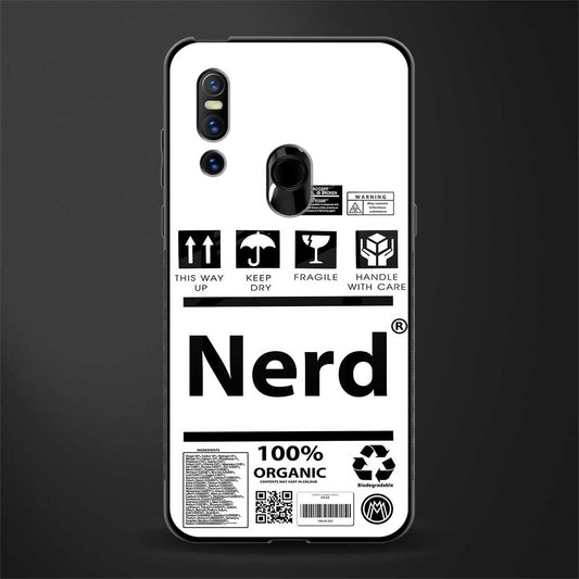 nerd white label glass case for vivo v15 image