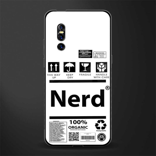 nerd white label glass case for vivo v15 pro image