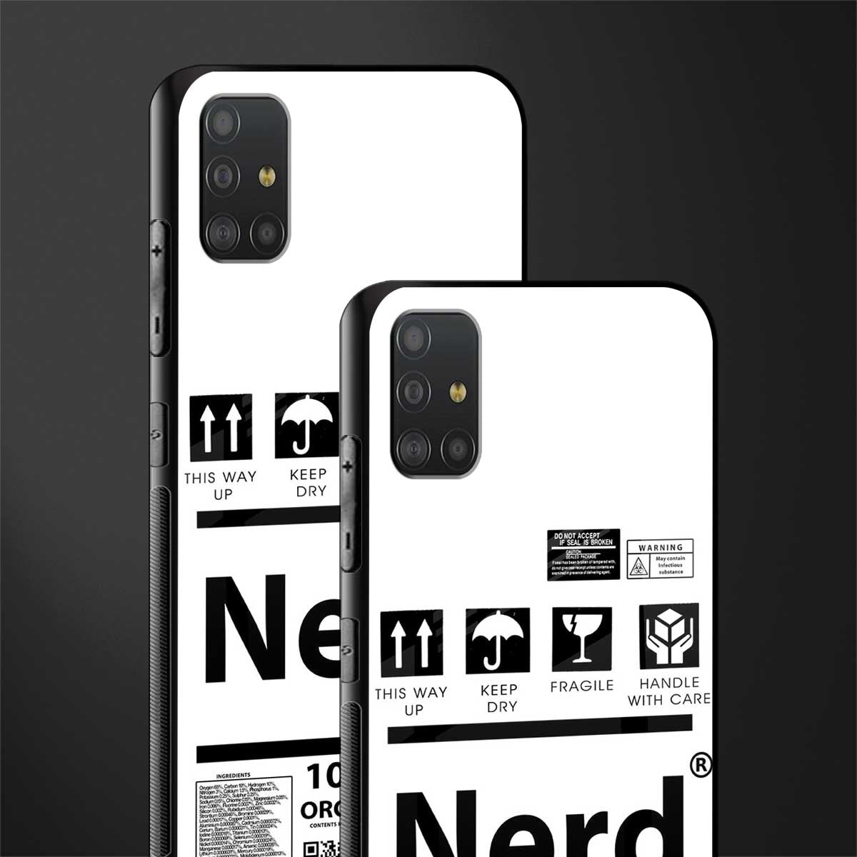 nerd white label glass case for samsung galaxy a51 image-2