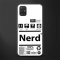 nerd white label glass case for samsung galaxy a51 image