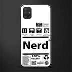 nerd white label glass case for samsung galaxy a51 image