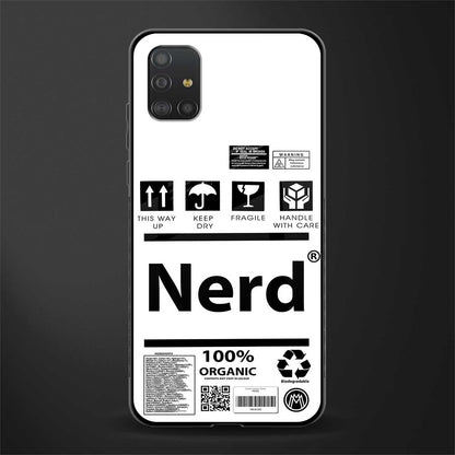nerd white label glass case for samsung galaxy a51 image