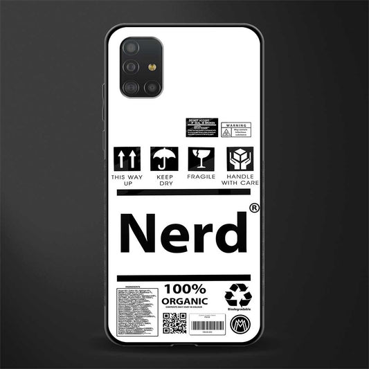 nerd white label glass case for samsung galaxy a51 image