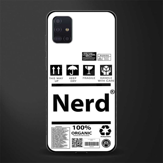 nerd white label glass case for samsung galaxy a71 image