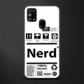 nerd white label glass case for samsung galaxy m31 prime edition image