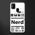nerd white label glass case for samsung galaxy m31 prime edition image