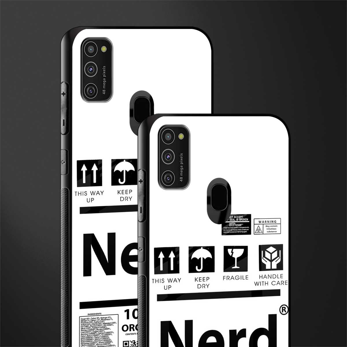 nerd white label glass case for samsung galaxy m30s image-2