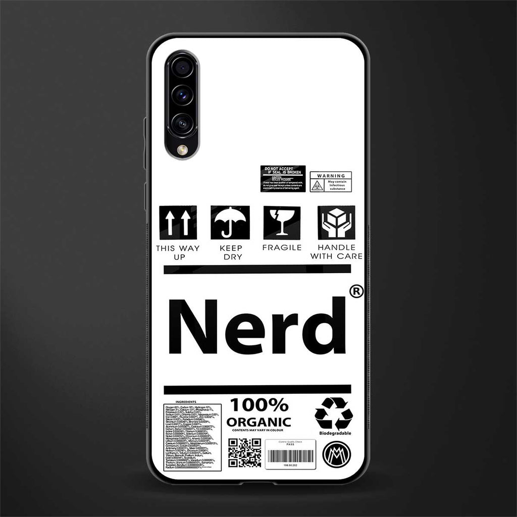 nerd white label glass case for samsung galaxy a50 image