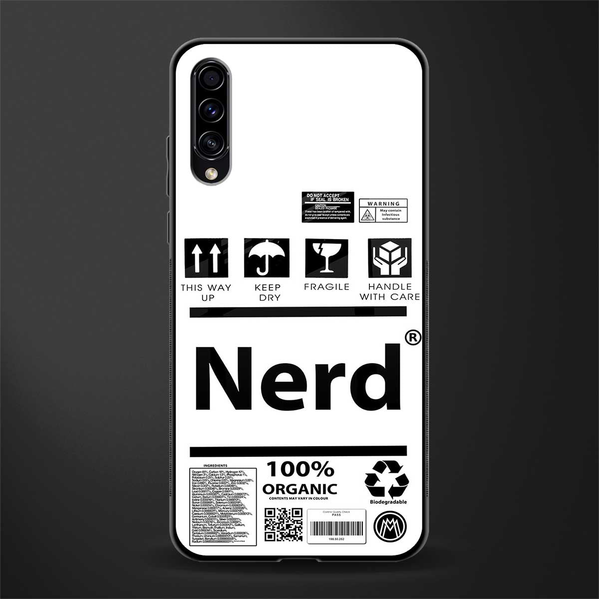 nerd white label glass case for samsung galaxy a50s image