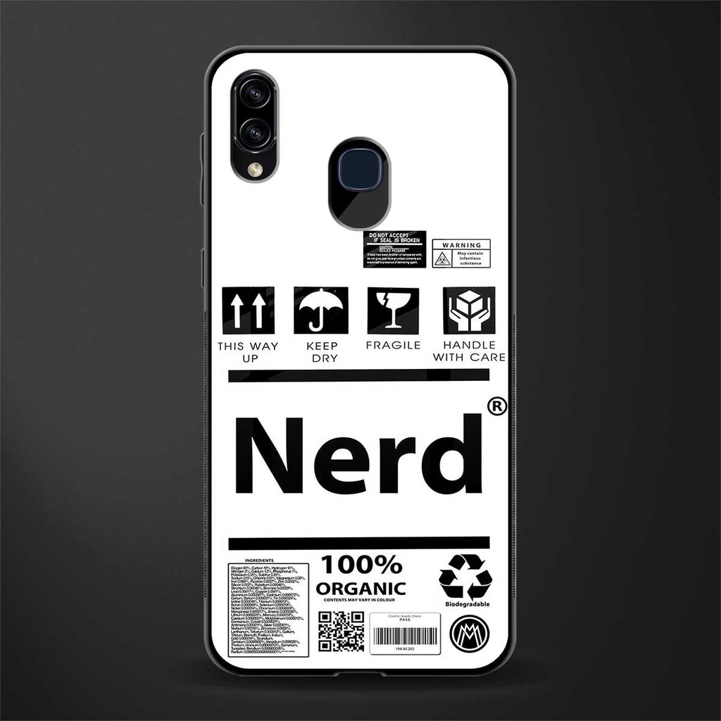 nerd white label glass case for samsung galaxy m10s image