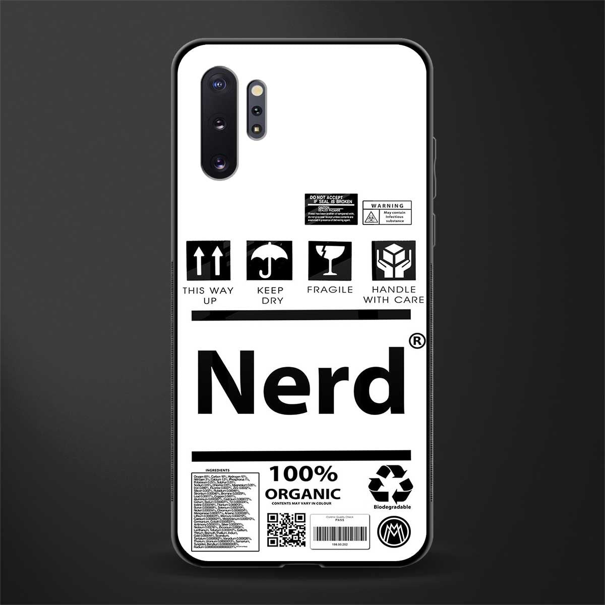 nerd white label glass case for samsung galaxy note 10 plus image