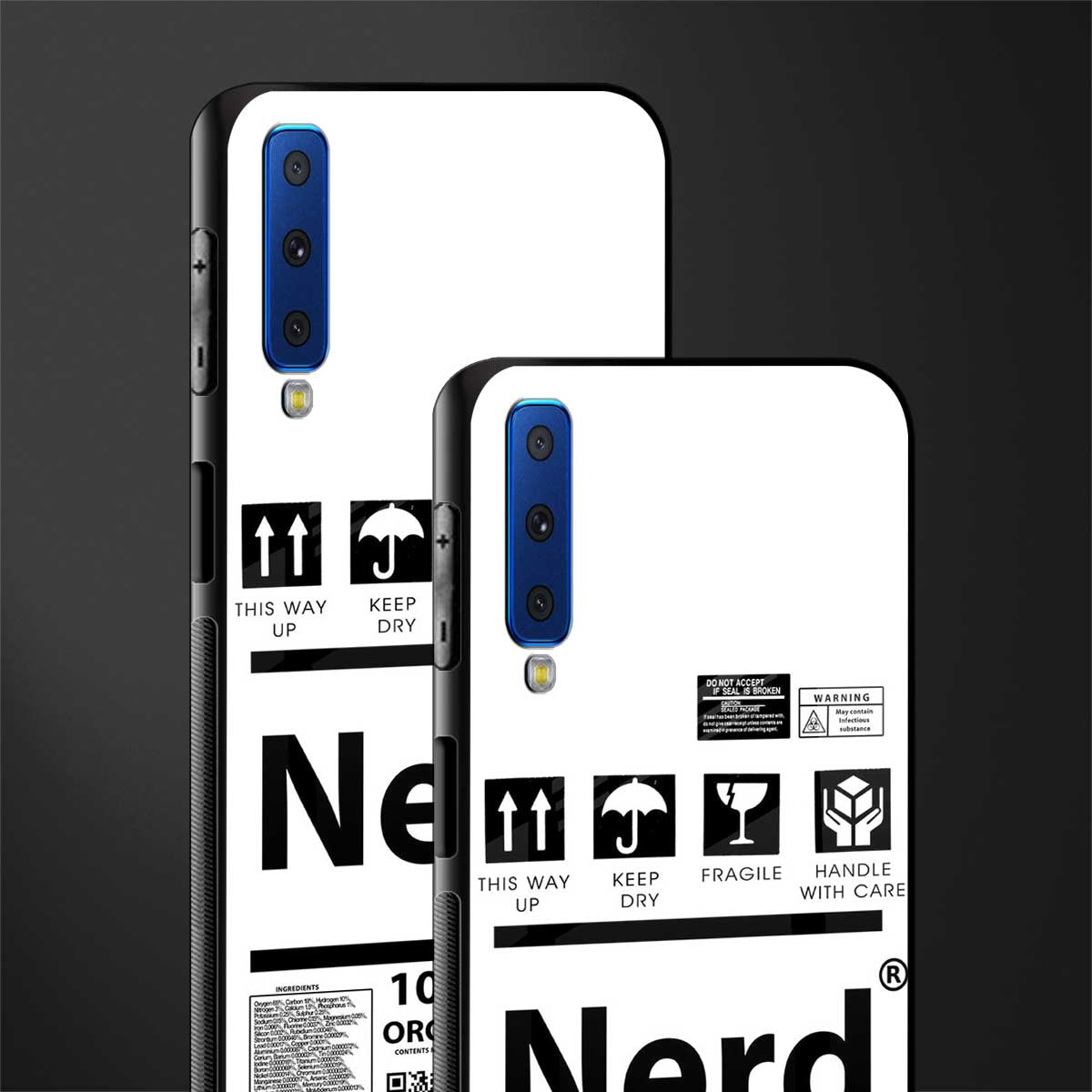 nerd white label glass case for samsung galaxy a7 2018 image-2
