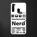 nerd white label glass case for redmi note 8 image