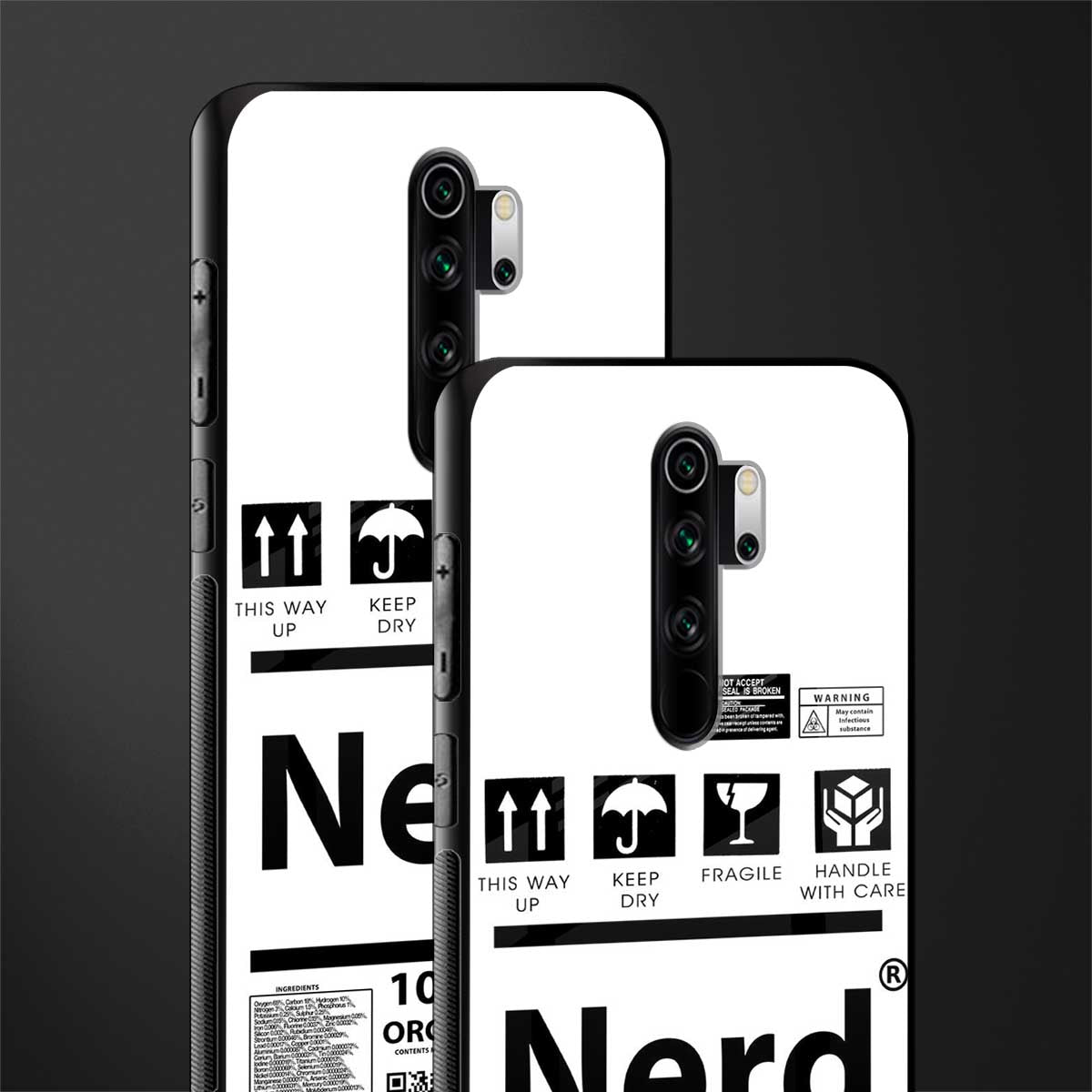 nerd white label glass case for redmi note 8 pro image-2