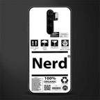 nerd white label glass case for redmi note 8 pro image