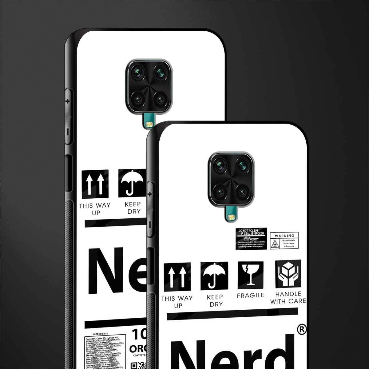 nerd white label glass case for poco m2 pro image-2