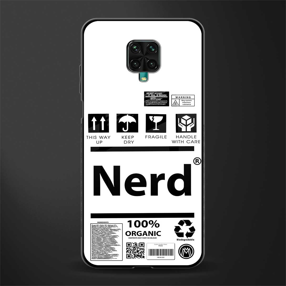 nerd white label glass case for poco m2 pro image