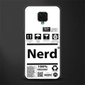 nerd white label glass case for redmi note 9 pro image