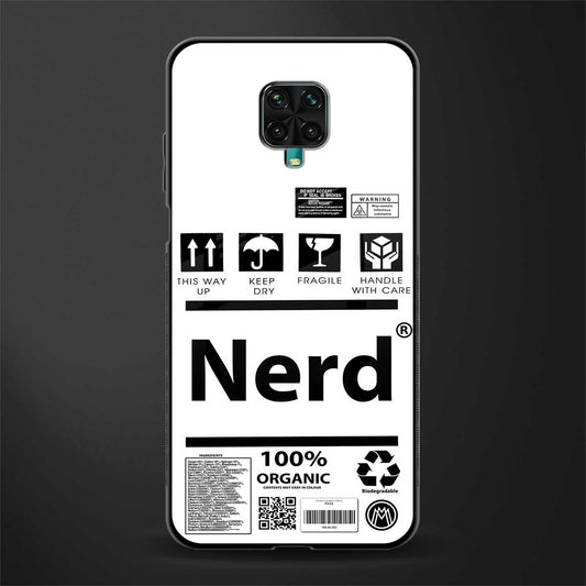 nerd white label glass case for redmi note 9 pro max image