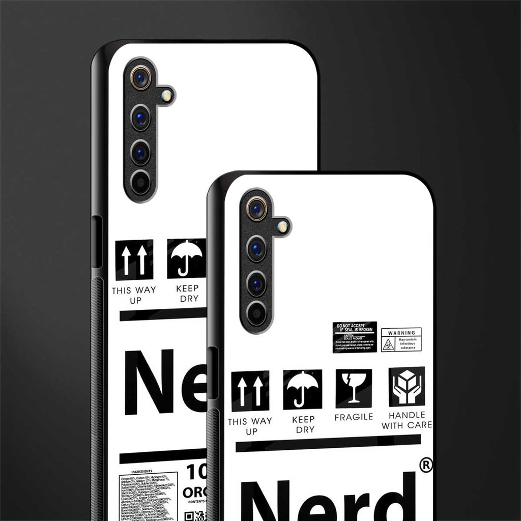nerd white label glass case for realme 6 image-2