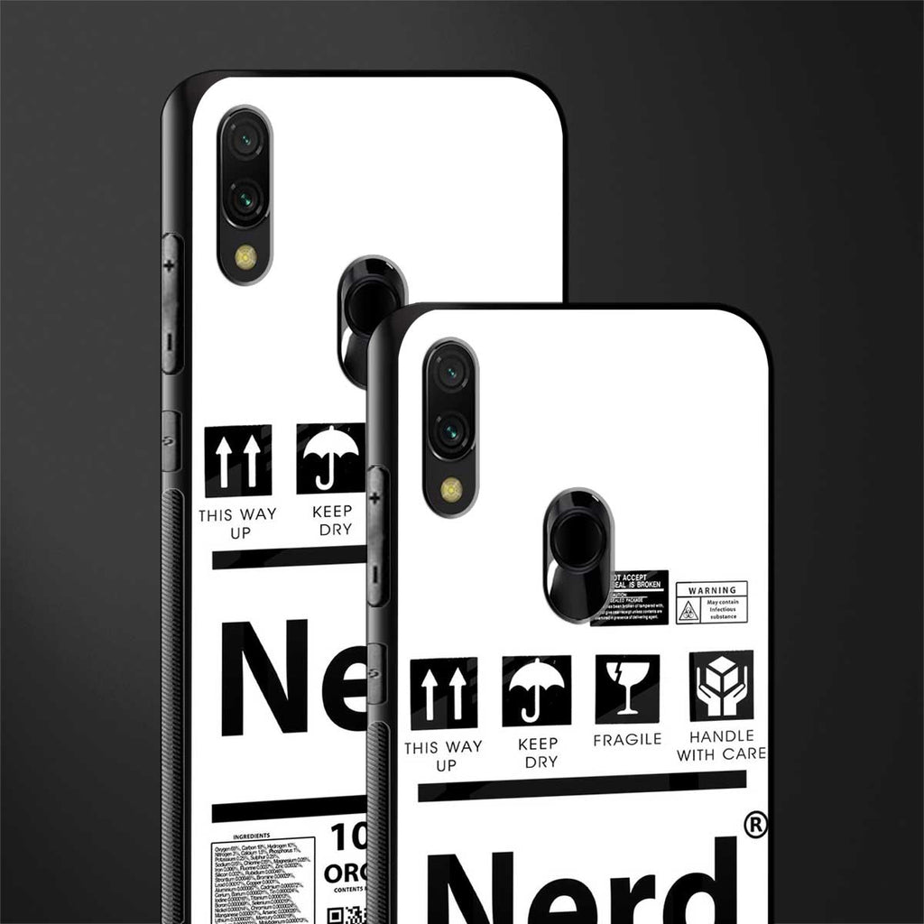 nerd white label glass case for redmi 7redmi y3 image-2