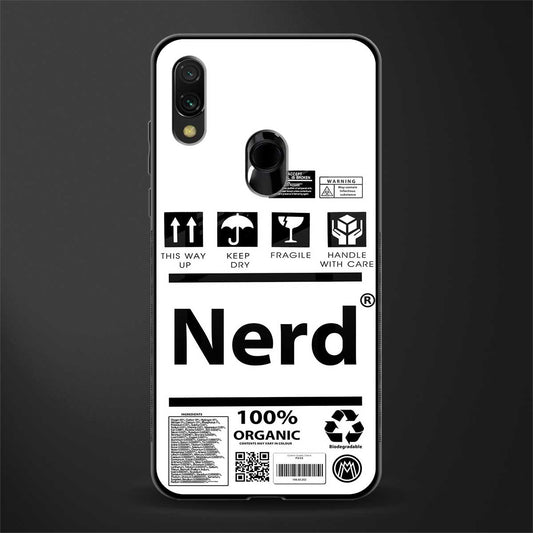 nerd white label glass case for redmi note 7 image