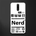 nerd white label glass case for redmi 8 image